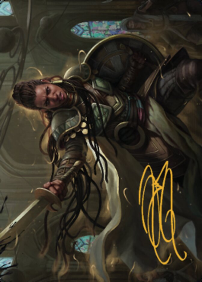 Shanna, Purifying Blade Art Card 1 (Gold-Stamped Signature) [Dominaria United Art Series] | Gate City Games LLC