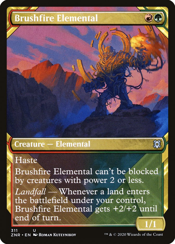 Brushfire Elemental (Showcase) [Zendikar Rising] | Gate City Games LLC