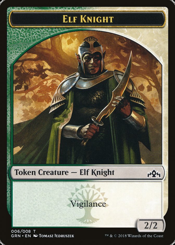 Saproling // Elf Knight Double-Sided Token [Guilds of Ravnica Guild Kit Tokens] | Gate City Games LLC