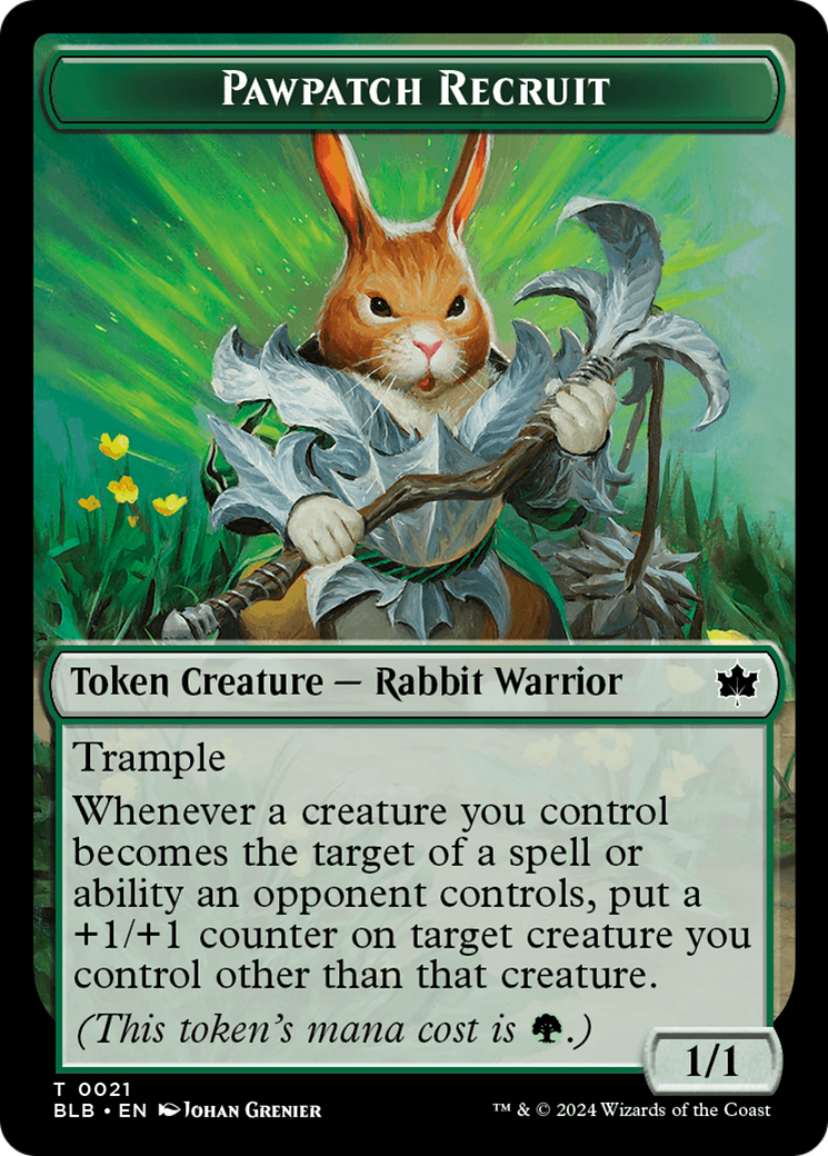 Pawpatch Recruit // Map Double-Sided Token [Bloomburrow Tokens] | Gate City Games LLC
