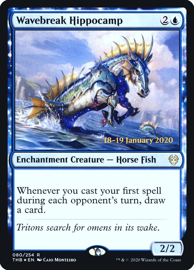 Wavebreak Hippocamp [Theros Beyond Death Prerelease Promos] | Gate City Games LLC