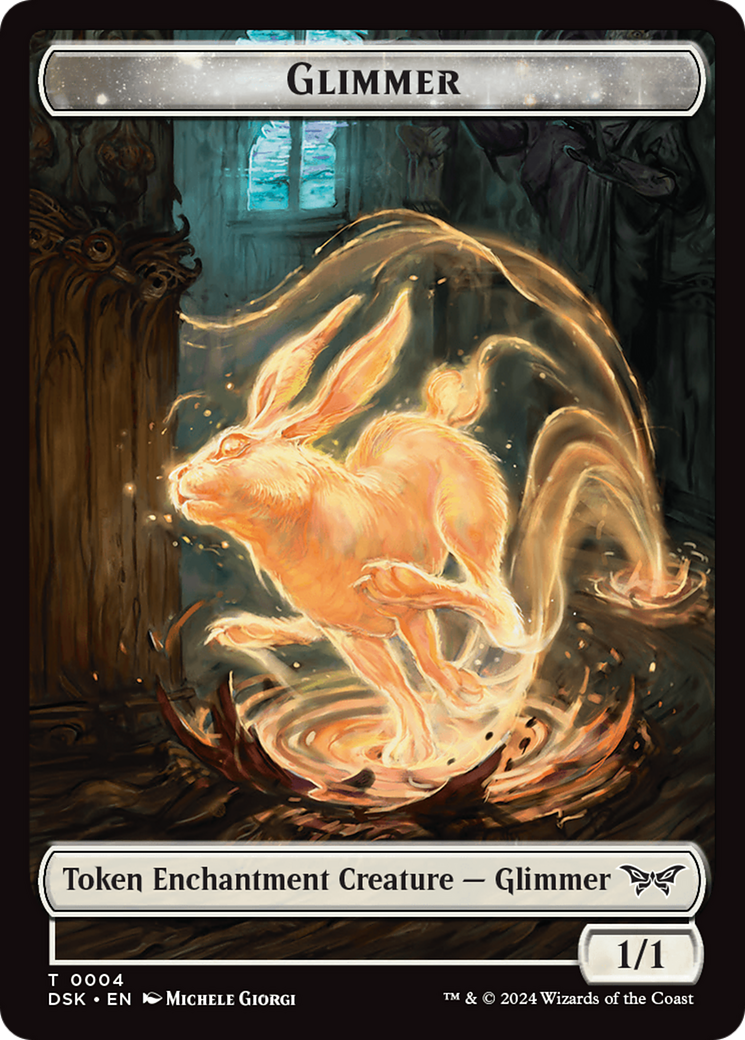 Glimmer // Shard Double-Sided Token [Duskmourn: House of Horror Tokens] | Gate City Games LLC