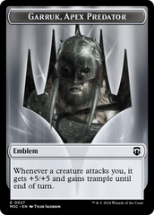 Garruk, Apex Predator Emblem // Saproling Double-Sided Token [Modern Horizons 3 Commander Tokens] | Gate City Games LLC