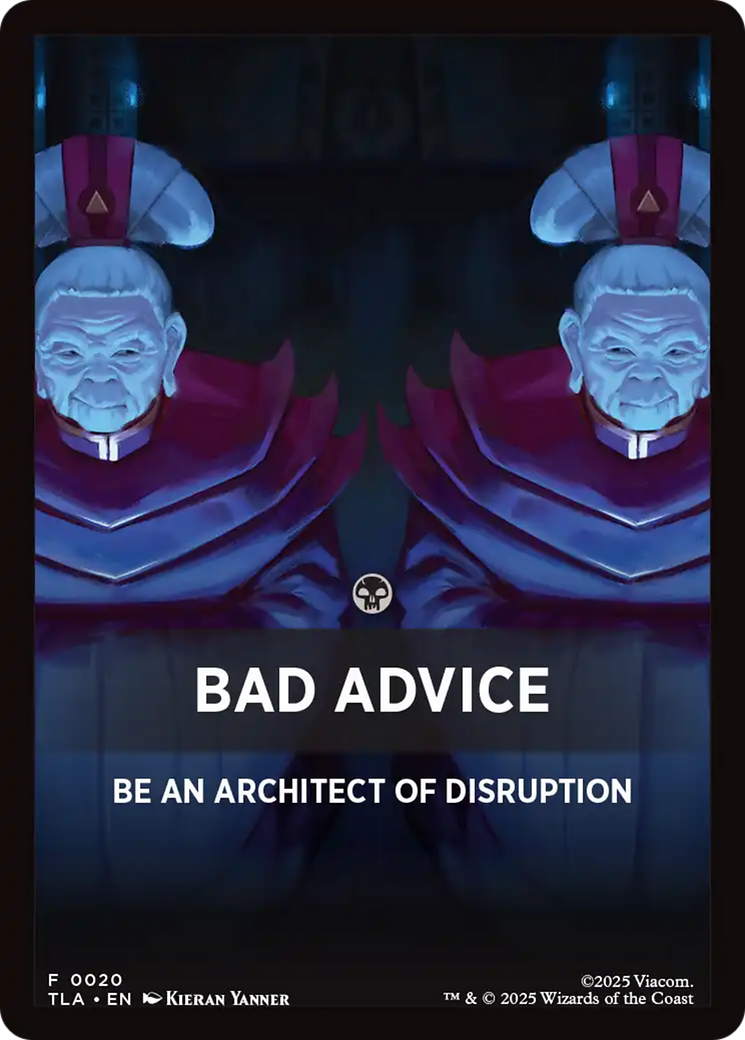 Bad Advice Theme Card [Avatar: The Last Airbender Tokens] | Gate City Games LLC