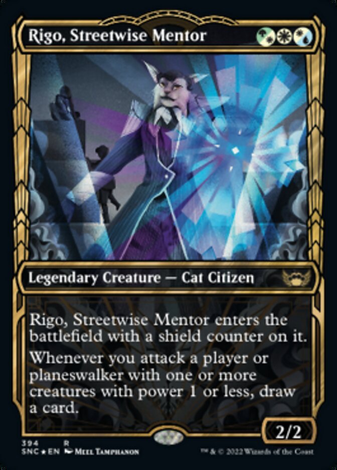 Rigo, Streetwise Mentor (Showcase Golden Age Gilded Foil) [Streets of New Capenna] | Gate City Games LLC