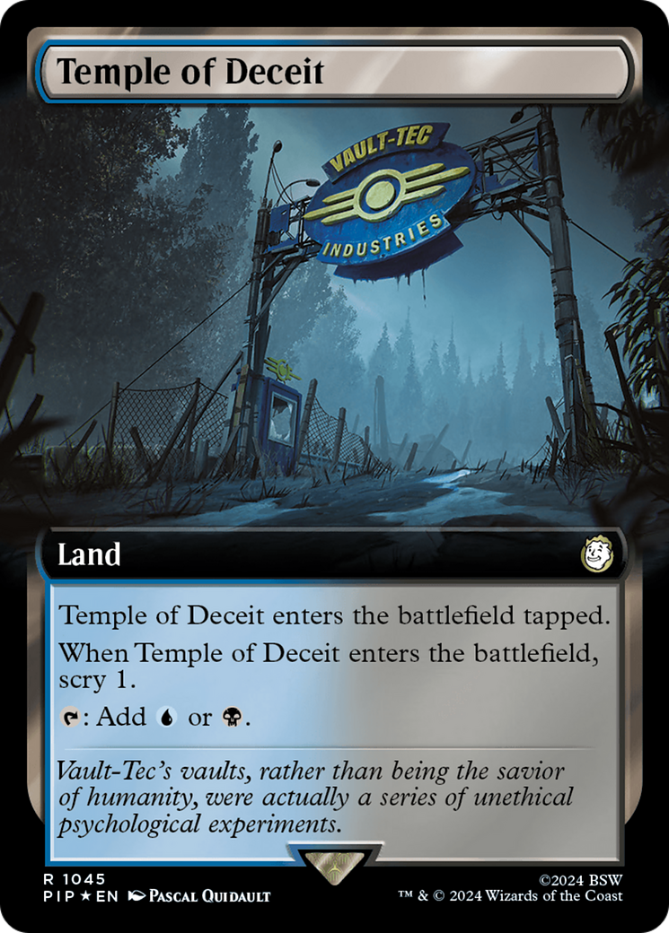 Temple of Deceit (Extended Art) (Surge Foil) [Fallout] | Gate City Games LLC