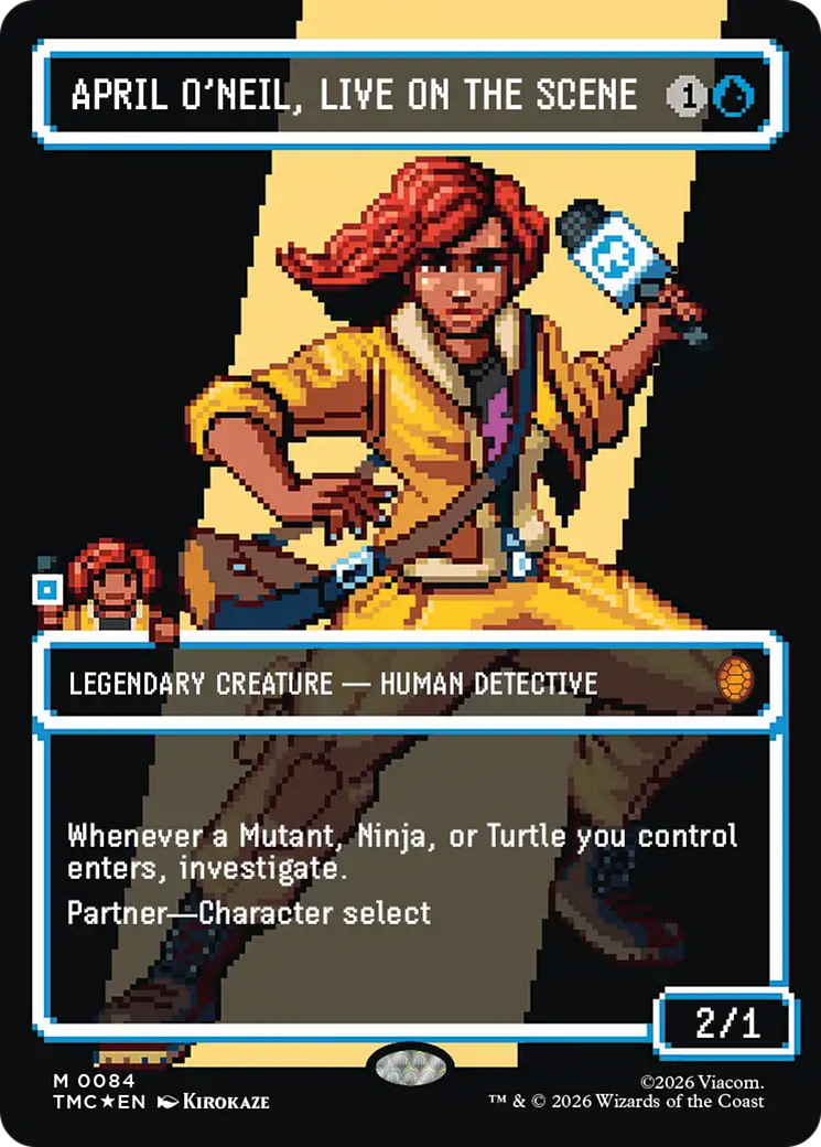April O'Neil, Live on the Scene (Borderless) (Surge Foil) [Teenage Mutant Ninja Turtles Commander] | Gate City Games LLC