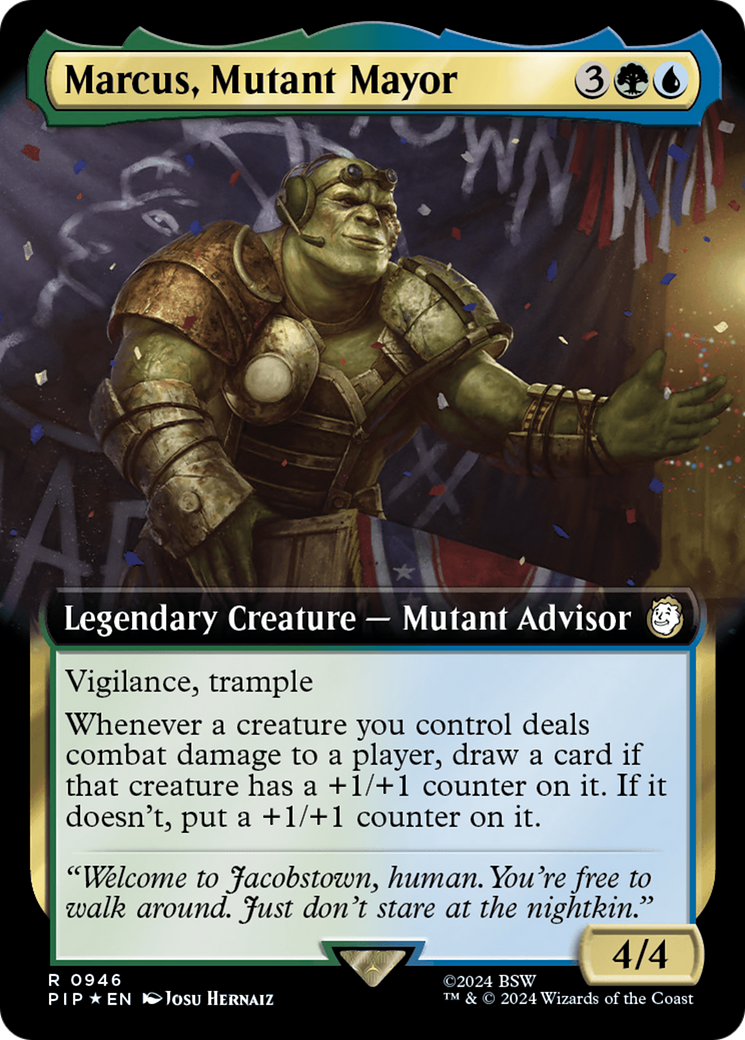 Marcus, Mutant Mayor (Extended Art) (Surge Foil) [Fallout] | Gate City Games LLC