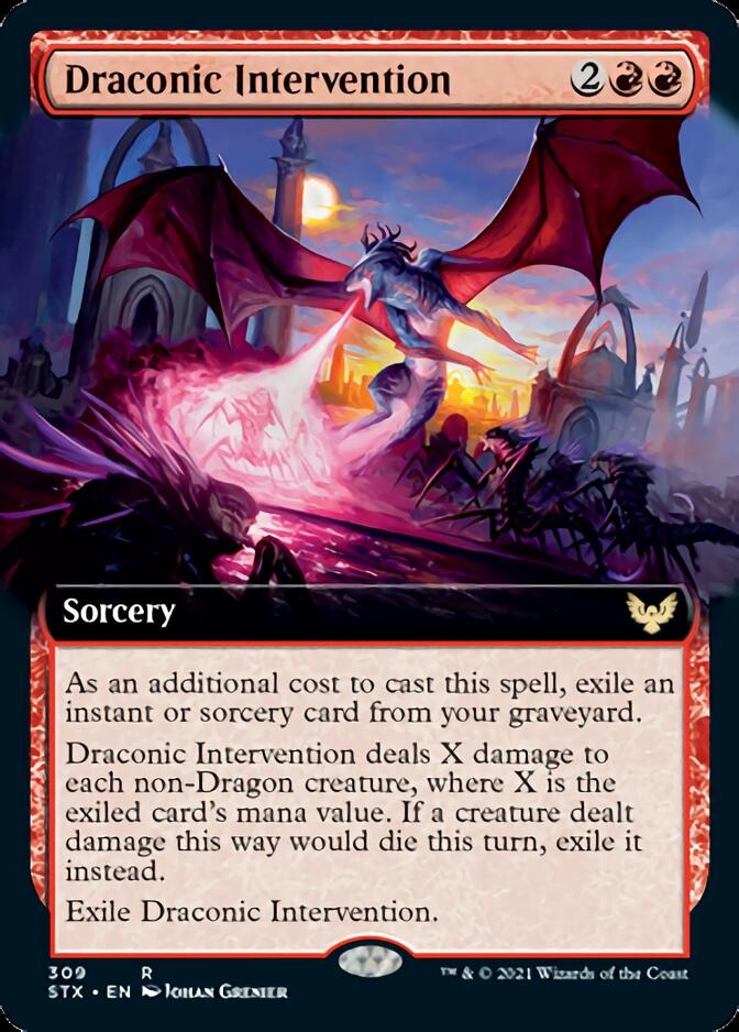 Draconic Intervention (Extended Art) [Strixhaven: School of Mages] | Gate City Games LLC