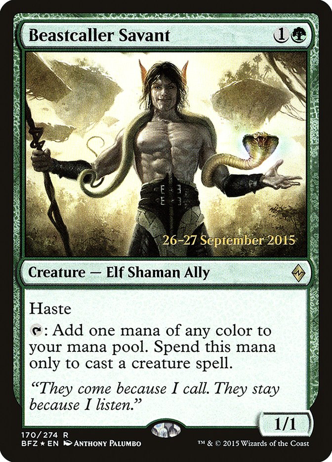 Beastcaller Savant [Battle for Zendikar Prerelease Promos] | Gate City Games LLC