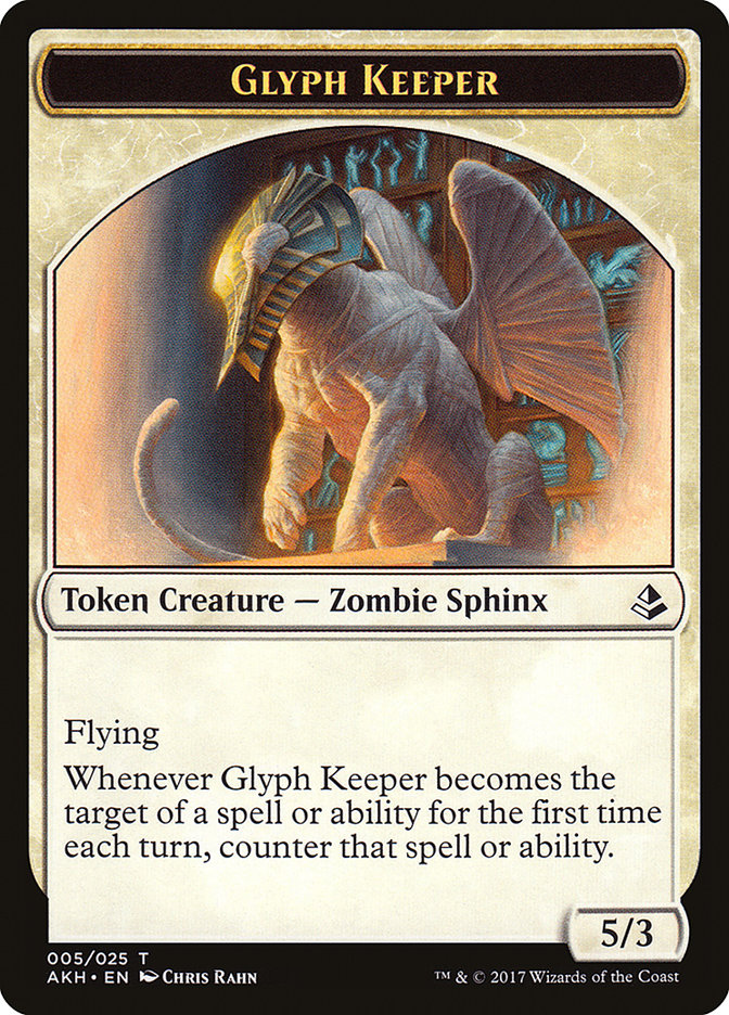Glyph Keeper // Warrior Double-Sided Token [Amonkhet Tokens] | Gate City Games LLC