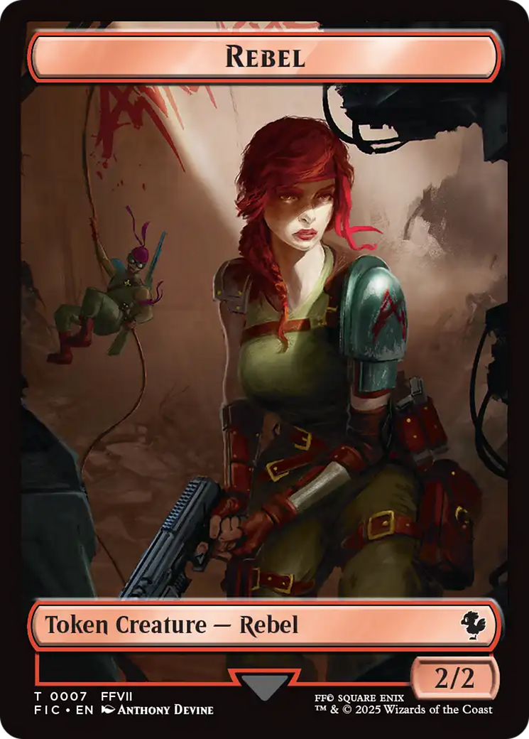 Soldier // Rebel Double-Sided Token (Surge Foil) [FINAL FANTASY Commander Tokens] | Gate City Games LLC