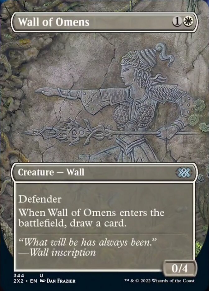 Wall of Omens (Borderless Alternate Art) [Double Masters 2022] | Gate City Games LLC