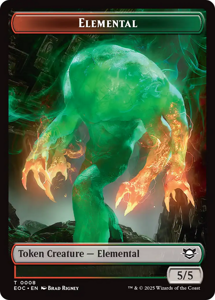 Elemental (0008) // Gnome Double-Sided Token [Edge of Eternities Commander Tokens] | Gate City Games LLC