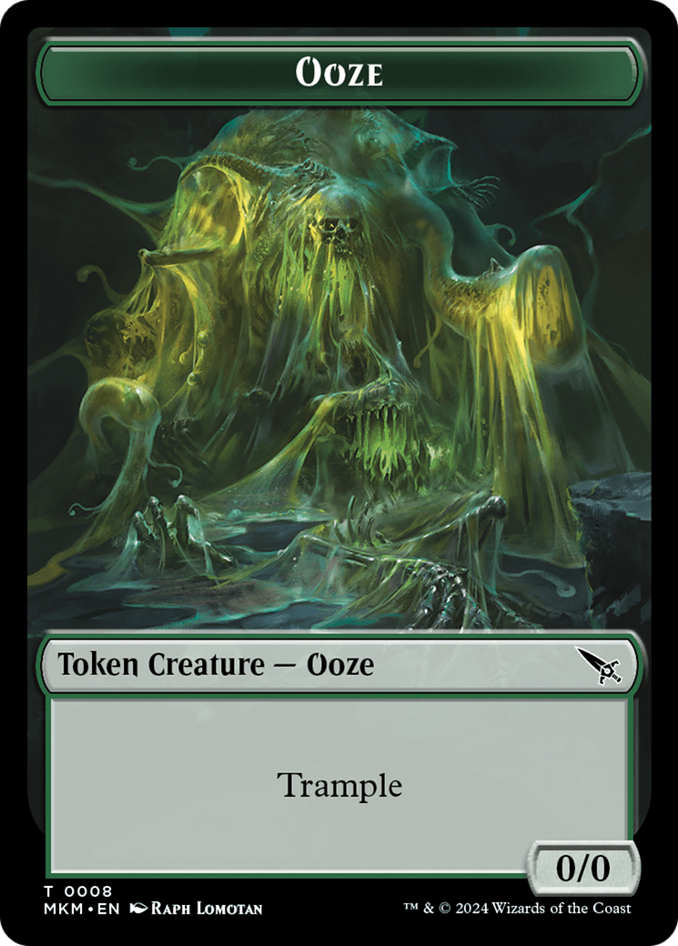 Ooze // A Mysterious Creature Double-Sided Token [Murders at Karlov Manor Tokens] | Gate City Games LLC