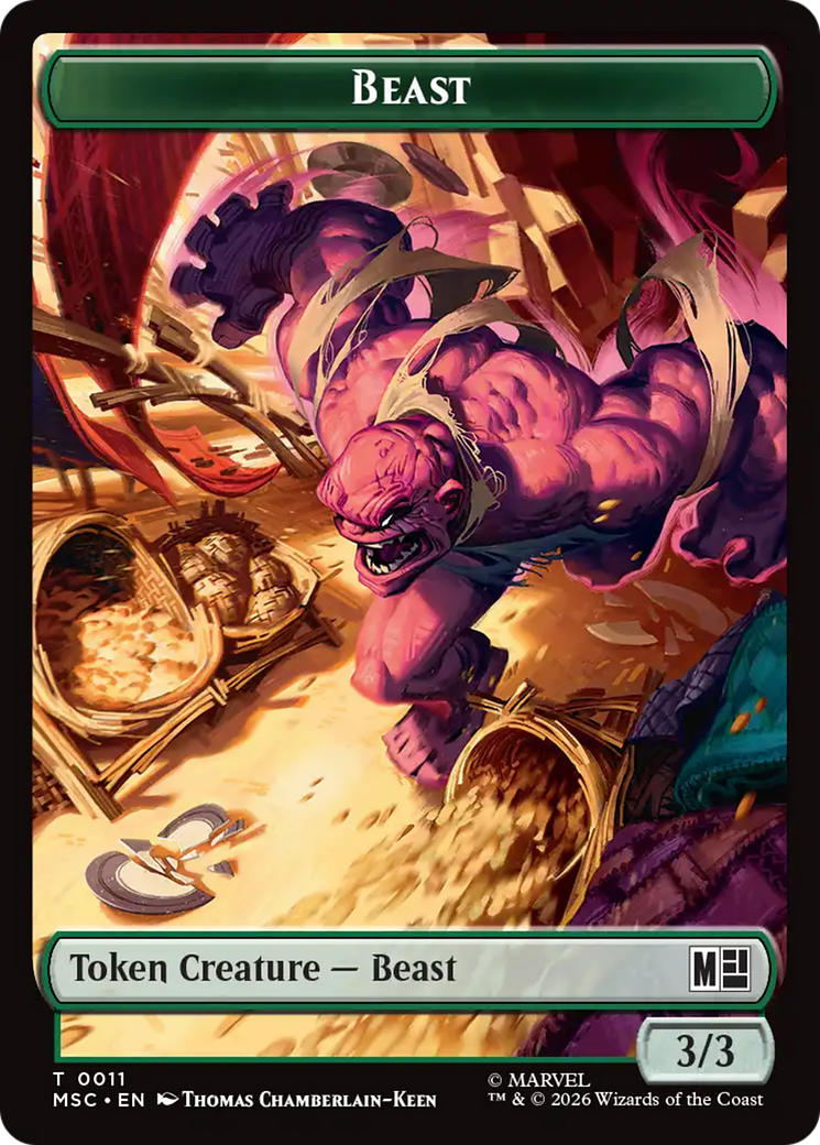 Rhino (013) // Beast (011) Double-Sided Token [Marvel Super Heroes Commander Tokens] | Gate City Games LLC