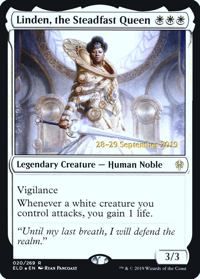Linden, the Steadfast Queen [Throne of Eldraine Prerelease Promos] | Gate City Games LLC