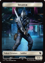 Soldier // Rebel Double-Sided Token (Surge Foil) [FINAL FANTASY Commander Tokens] | Gate City Games LLC