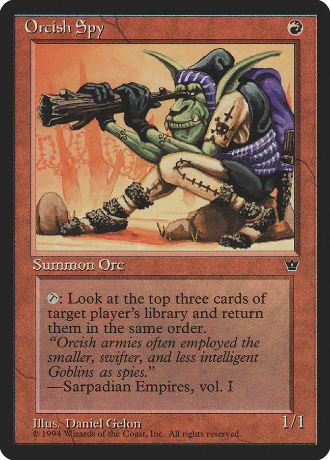 Orcish Spy (Daniel Gelon) [Fallen Empires] | Gate City Games LLC