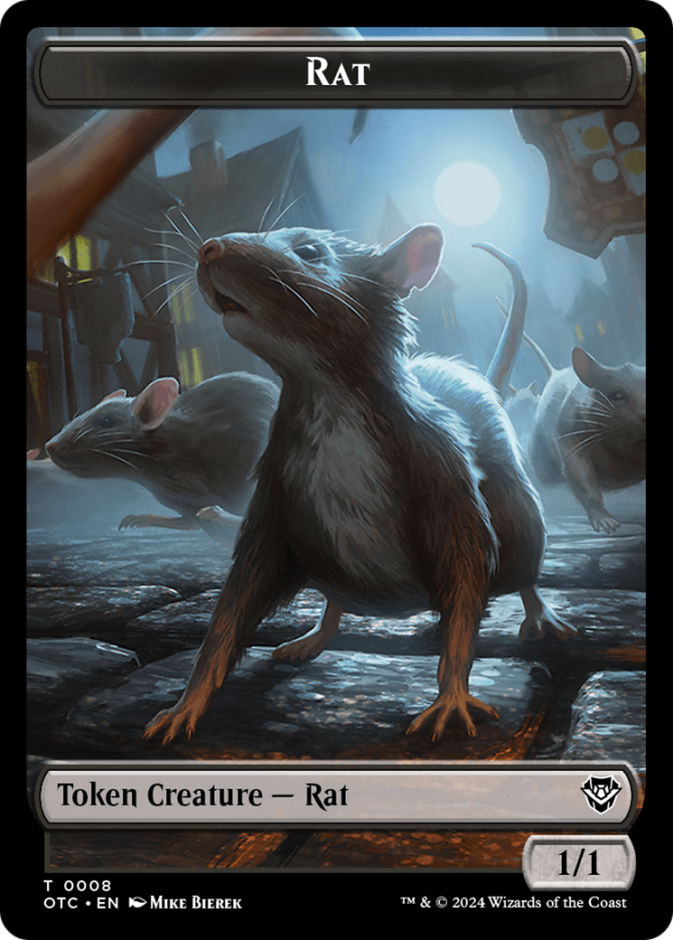 Rat // Blood Double-Sided Token [Outlaws of Thunder Junction Commander Tokens] | Gate City Games LLC