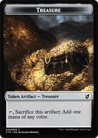 Treasure // Human Double-Sided Token [Commander 2019 Tokens] | Gate City Games LLC