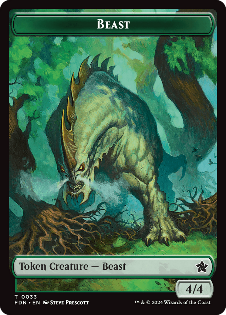 Dog // Beast (0033) Double-Sided Token [Foundations Tokens] | Gate City Games LLC