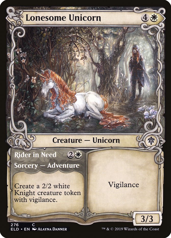 Lonesome Unicorn // Rider in Need (Showcase) [Throne of Eldraine] | Gate City Games LLC