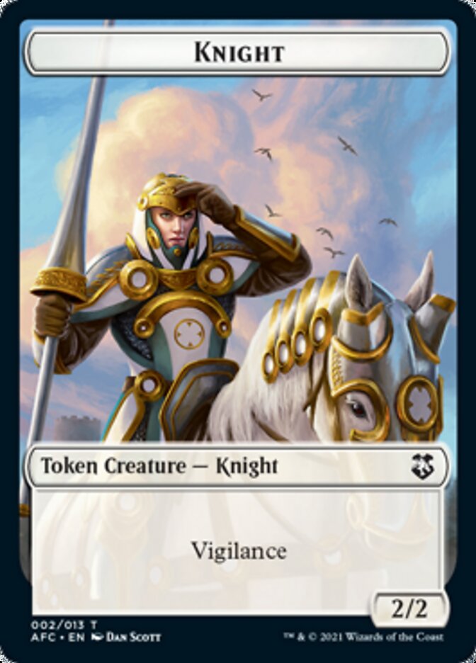 Knight // Saproling Double-Sided Token [Dungeons & Dragons: Adventures in the Forgotten Realms Commander Tokens] | Gate City Games LLC