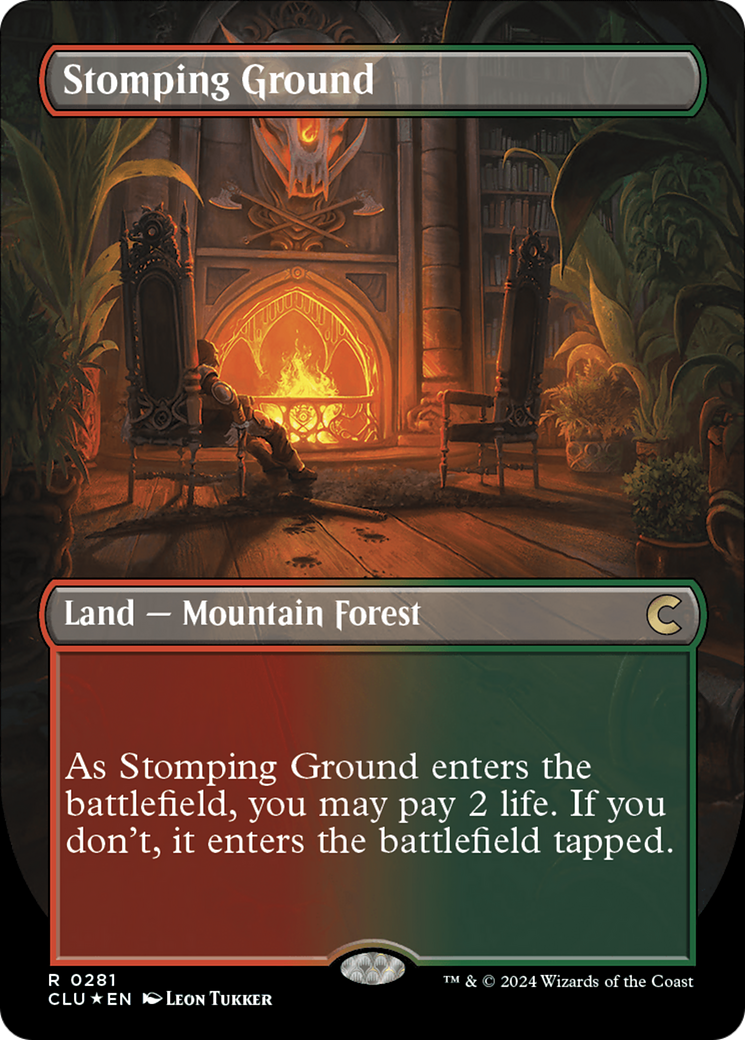 Stomping Ground (Borderless) [Ravnica: Clue Edition] | Gate City Games LLC