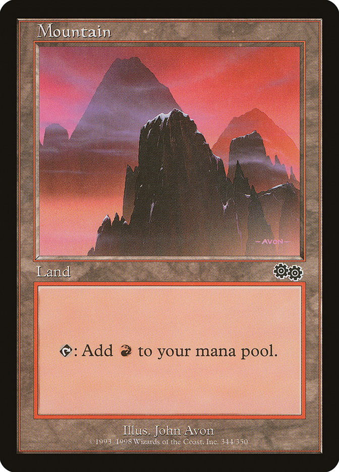 Mountain (344) [Urza's Saga] | Gate City Games LLC
