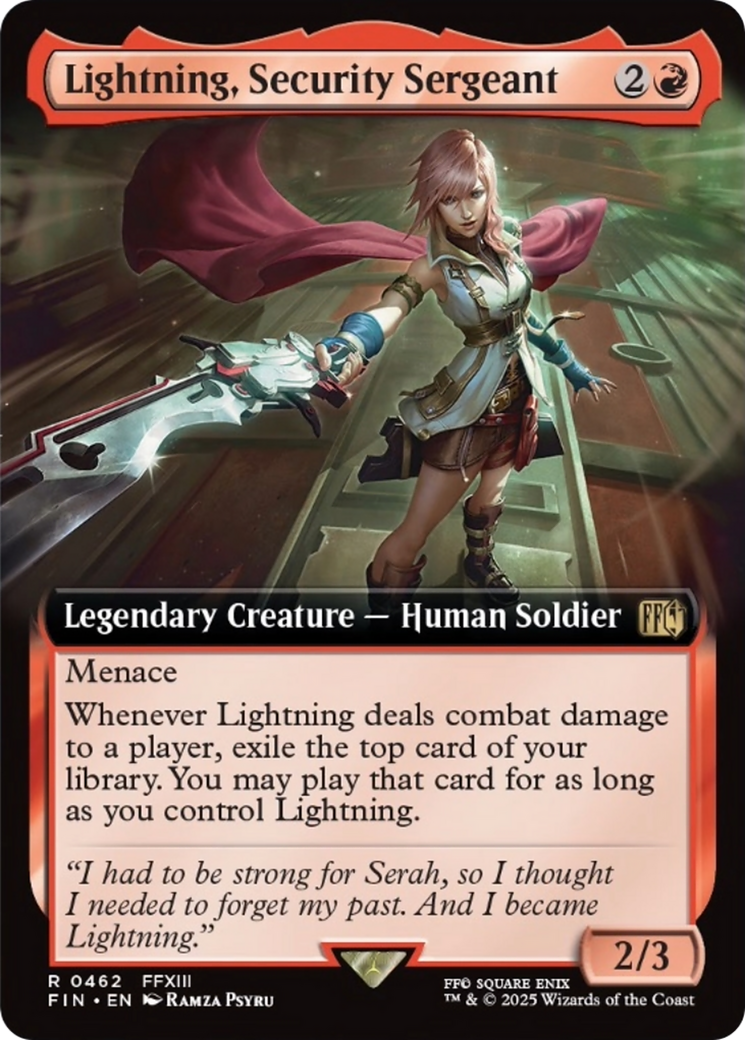 Lightning, Security Sergeant (Extended Art) [FINAL FANTASY] | Gate City Games LLC