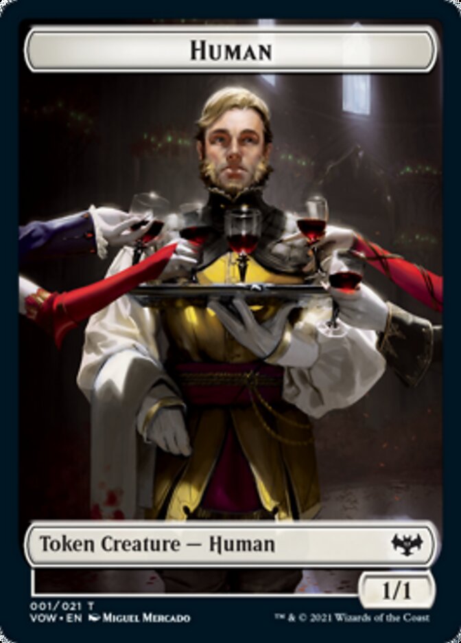 Human (001) // Treasure Double-Sided Token [Innistrad: Crimson Vow Tokens] | Gate City Games LLC