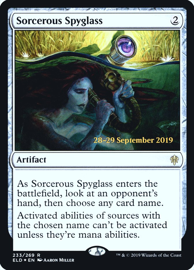 Sorcerous Spyglass [Throne of Eldraine Prerelease Promos] | Gate City Games LLC