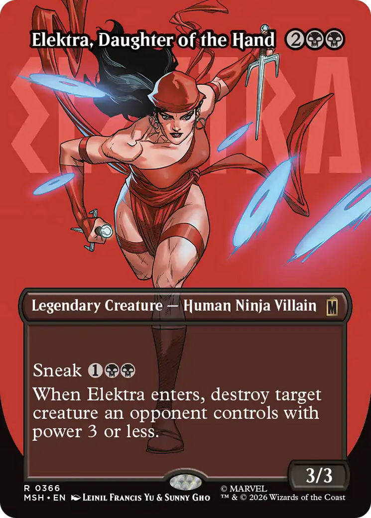 Elektra, Daughter of the Hand (Borderless) (366) [Marvel Super Heroes] | Gate City Games LLC
