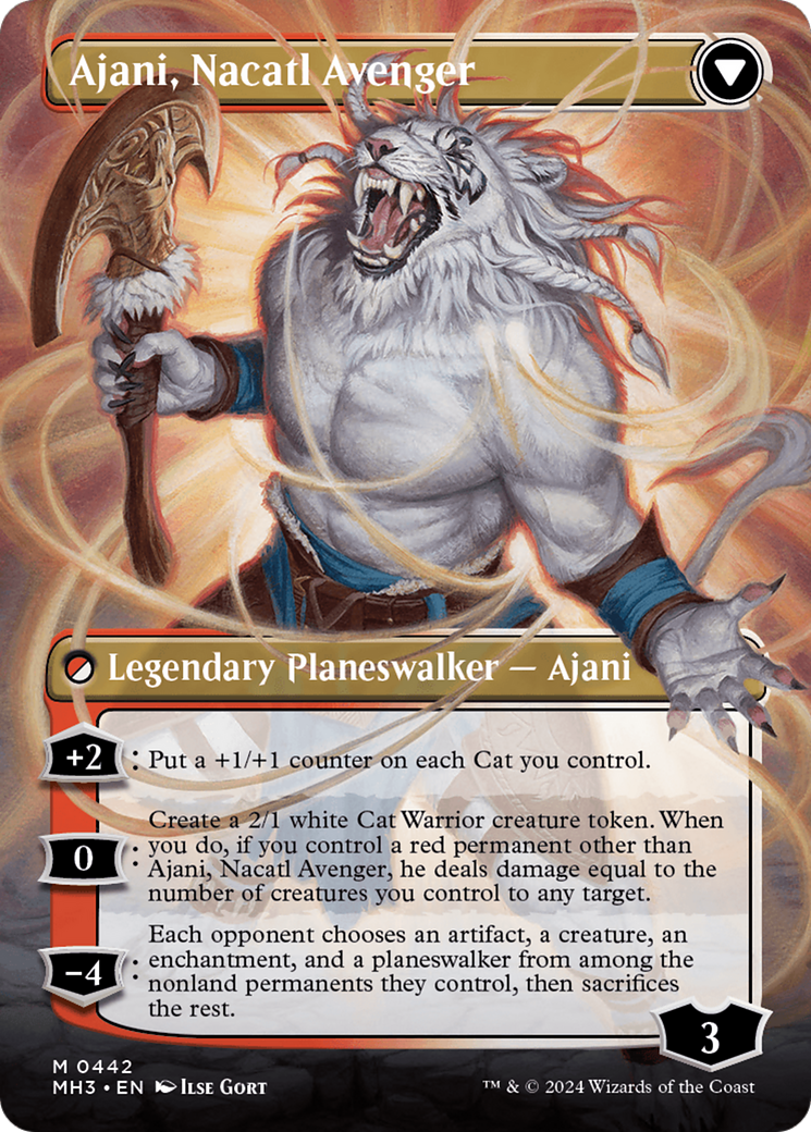 Ajani, Nacatl Pariah // Ajani, Nacatl Avenger (Borderless) [Modern Horizons 3] | Gate City Games LLC