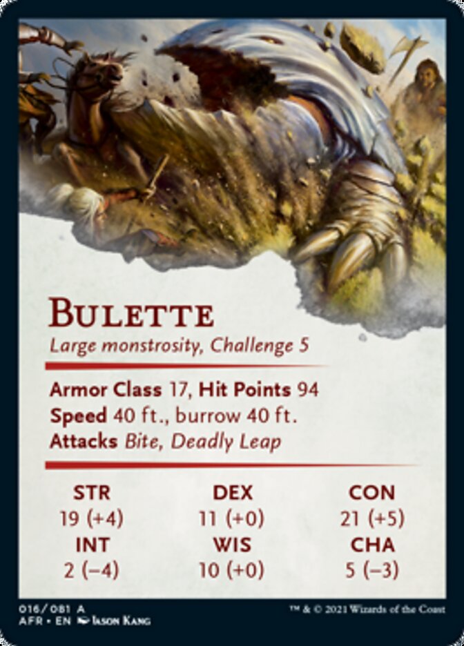 Bulette Art Card (Gold-Stamped Signature) [Dungeons & Dragons: Adventures in the Forgotten Realms Art Series] | Gate City Games LLC