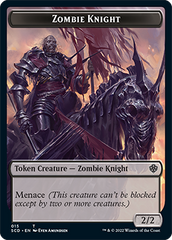 Zombie // Zombie Knight Double-Sided Token [Starter Commander Decks] | Gate City Games LLC