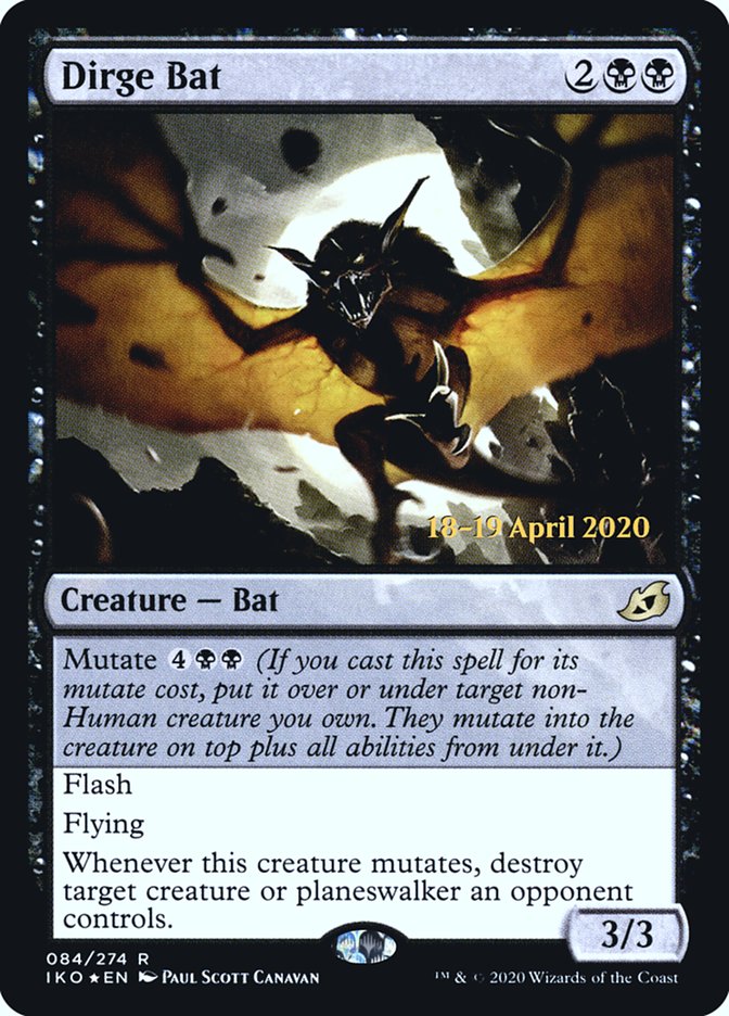 Dirge Bat [Ikoria: Lair of Behemoths Prerelease Promos] | Gate City Games LLC