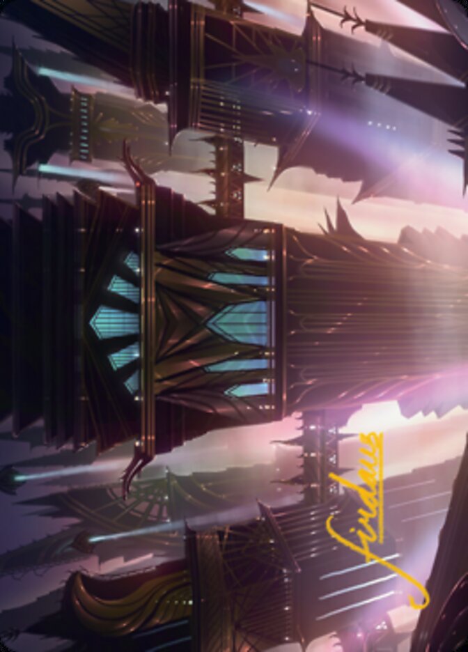 Skybridge Towers Art Card (Gold-Stamped Signature) [Streets of New Capenna Art Series] | Gate City Games LLC