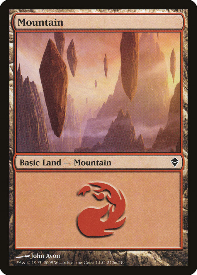 Mountain (242a) [Zendikar] | Gate City Games LLC