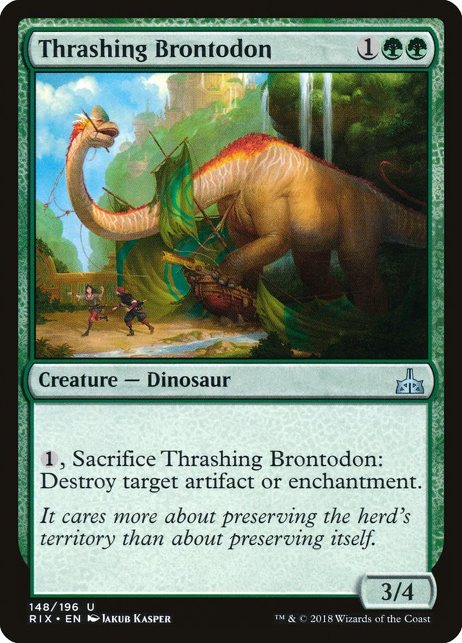Thrashing Brontodon [Rivals of Ixalan] | Gate City Games LLC