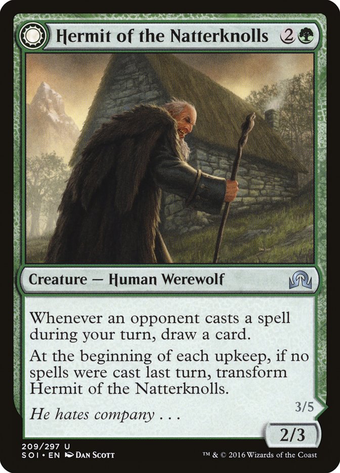Hermit of the Natterknolls // Lone Wolf of the Natterknolls [Shadows over Innistrad] | Gate City Games LLC