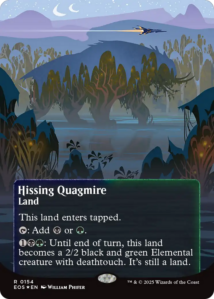 Hissing Quagmire (0154) (Borderless) (Galaxy Foil) [Edge of Eternities: Stellar Sights] | Gate City Games LLC