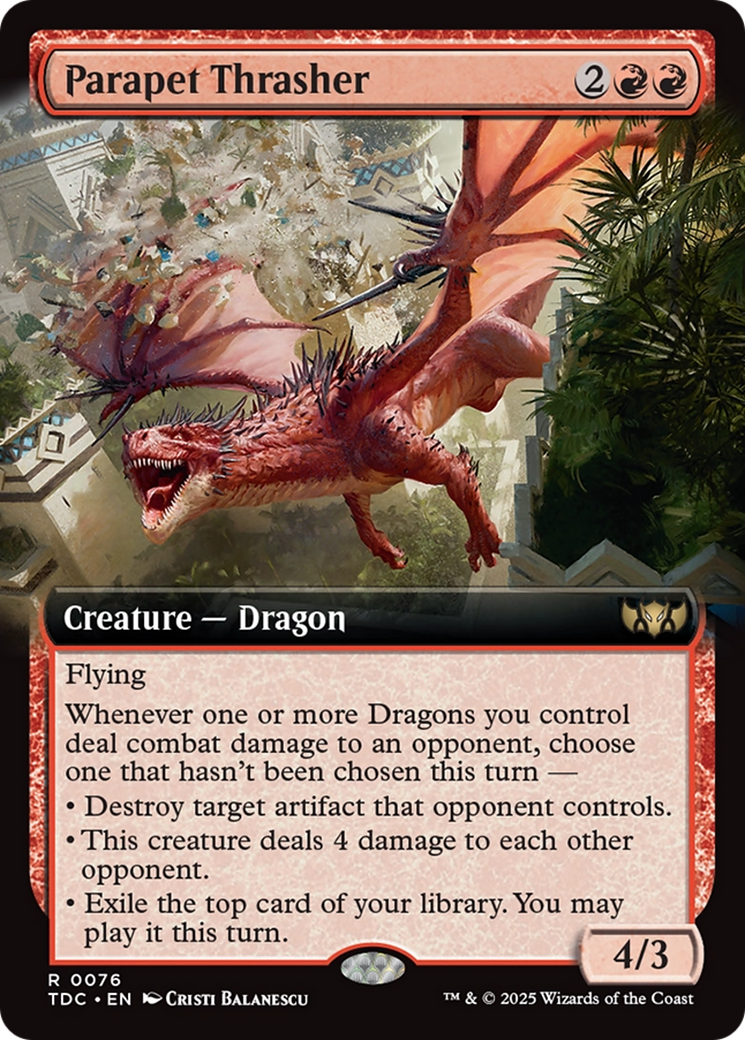 Parapet Thrasher (Extended Art) [Tarkir: Dragonstorm Commander] | Gate City Games LLC
