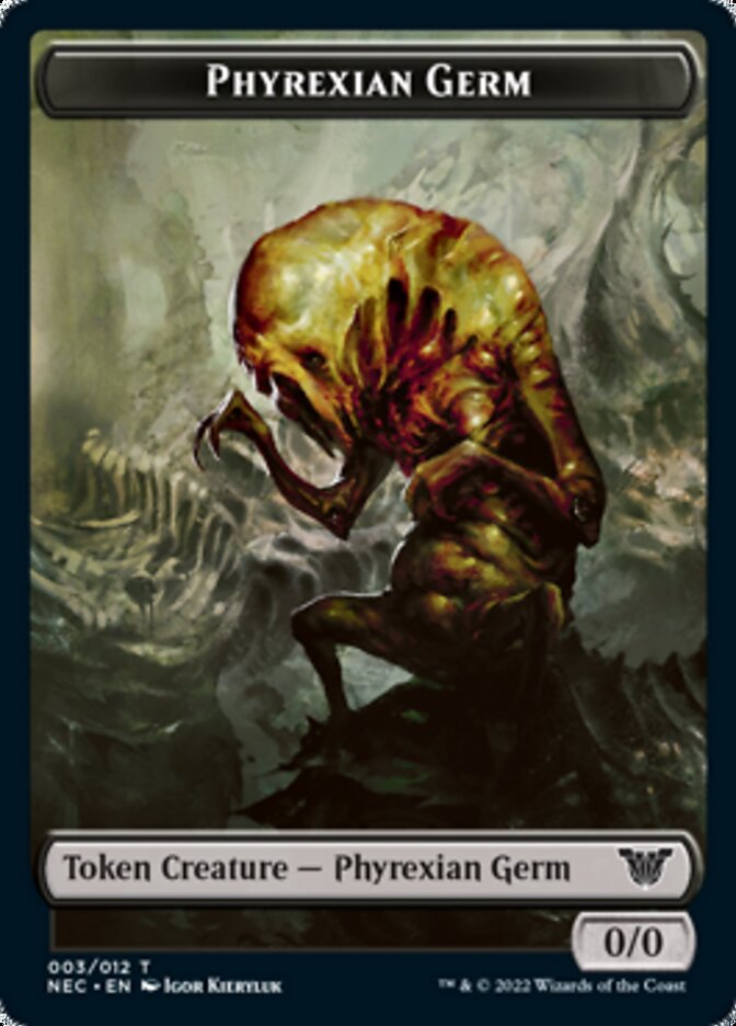Phyrexian Germ // Spirit (002) Double-Sided Token [Kamigawa: Neon Dynasty Commander Tokens] | Gate City Games LLC