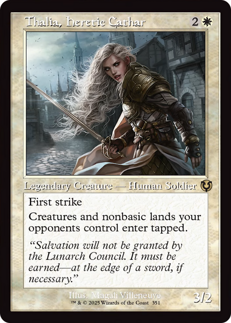 Thalia, Heretic Cathar (Retro Frame) [Innistrad Remastered] | Gate City Games LLC