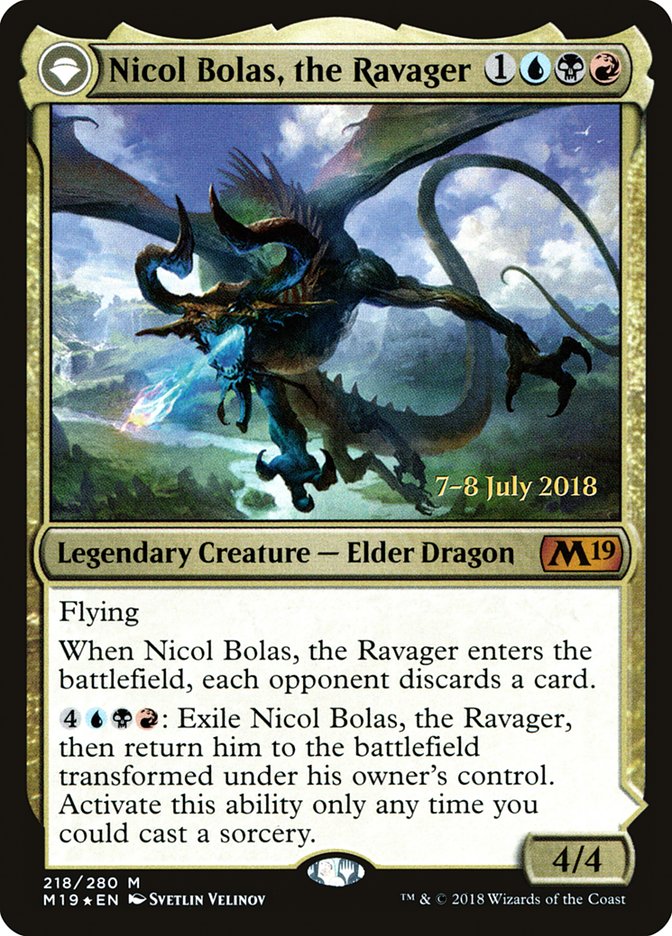 Nicol Bolas, the Ravager // Nicol Bolas, the Arisen [Core Set 2019 Prerelease Promos] | Gate City Games LLC