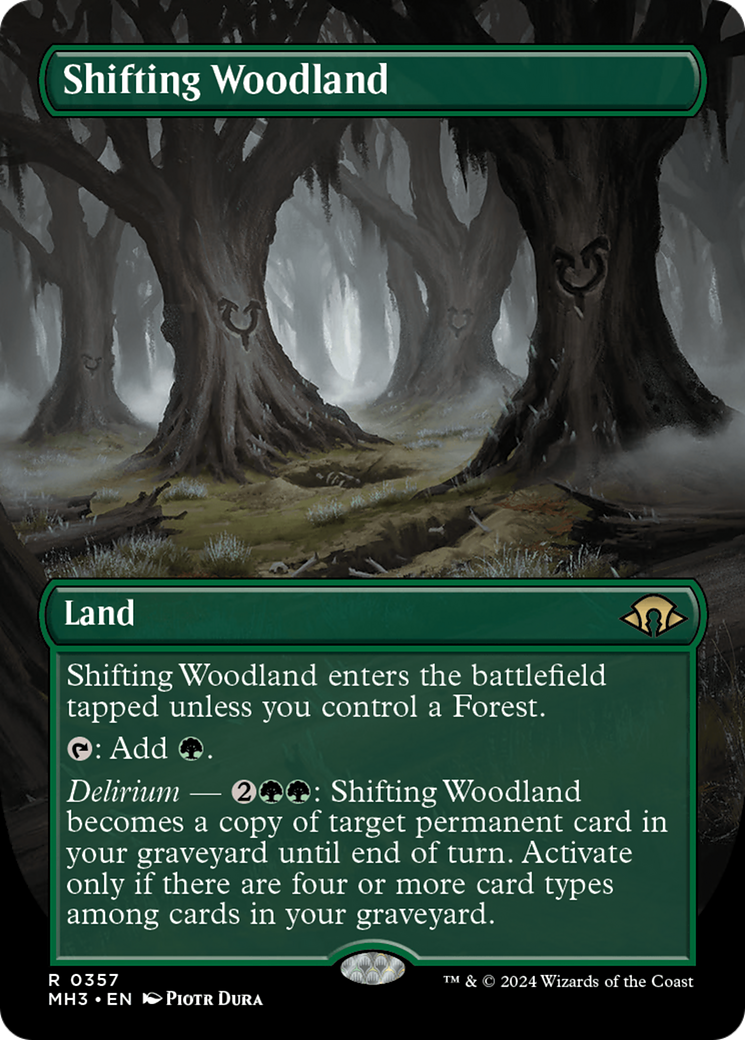 Shifting Woodland (Borderless) [Modern Horizons 3] | Gate City Games LLC