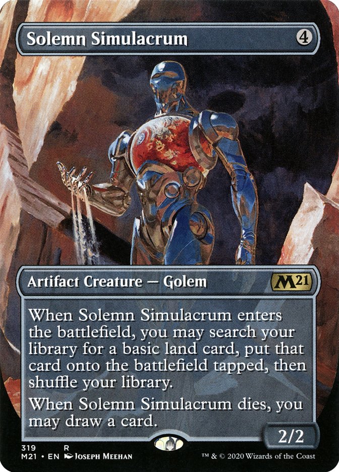 Solemn Simulacrum (Borderless Alternate Art) [Core Set 2021] | Gate City Games LLC