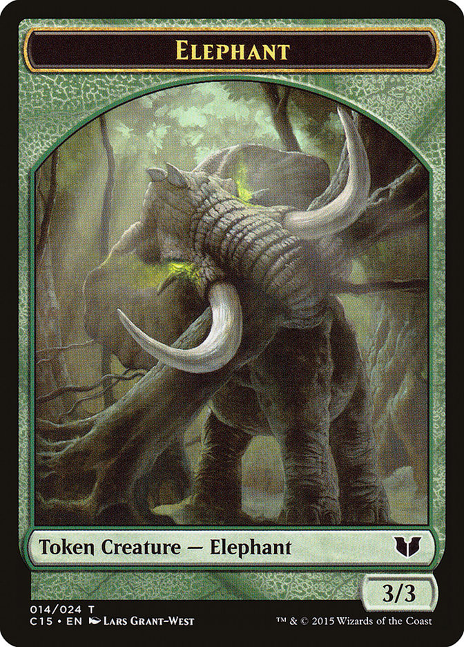 Zombie // Elephant Double-Sided Token [Commander 2015 Tokens] | Gate City Games LLC
